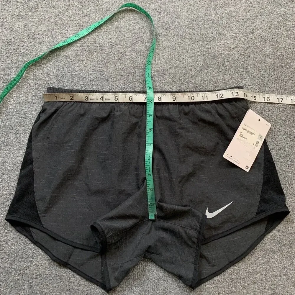 Nike Shorts Womens Extra Small Gotham Gray 10K Black‎ Dri Fit Running Lined